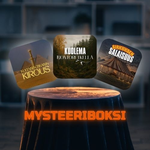 Mysteeriboksissa saat kaksi murhamysteeriä edullisemmalla hinnalla. Tilaa, ylläty ja ratkaise!